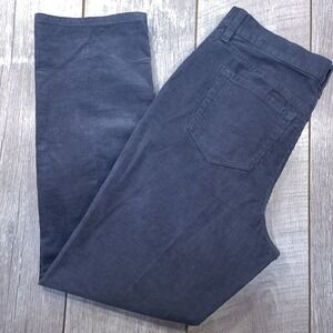 LL Bean Corduroy Pants Women 12 Regular Blue Straight Leg 5 Pocket Classic